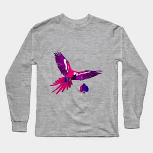 Biromantic Ace Pride Parrot Long Sleeve T-Shirt